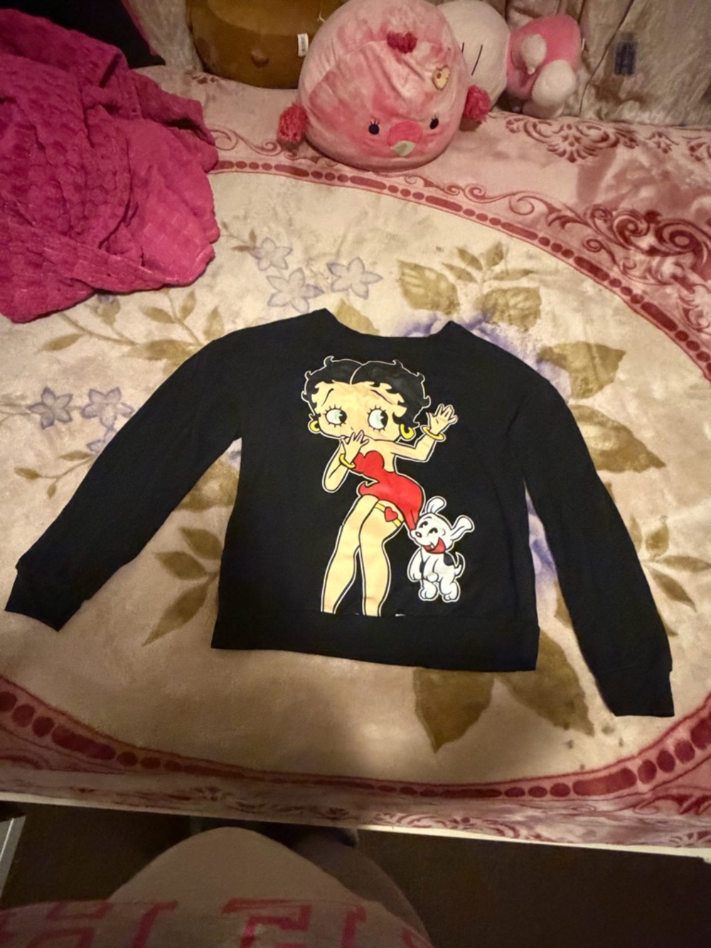 Betty Boop Black Sweatshirt with Red Graphic